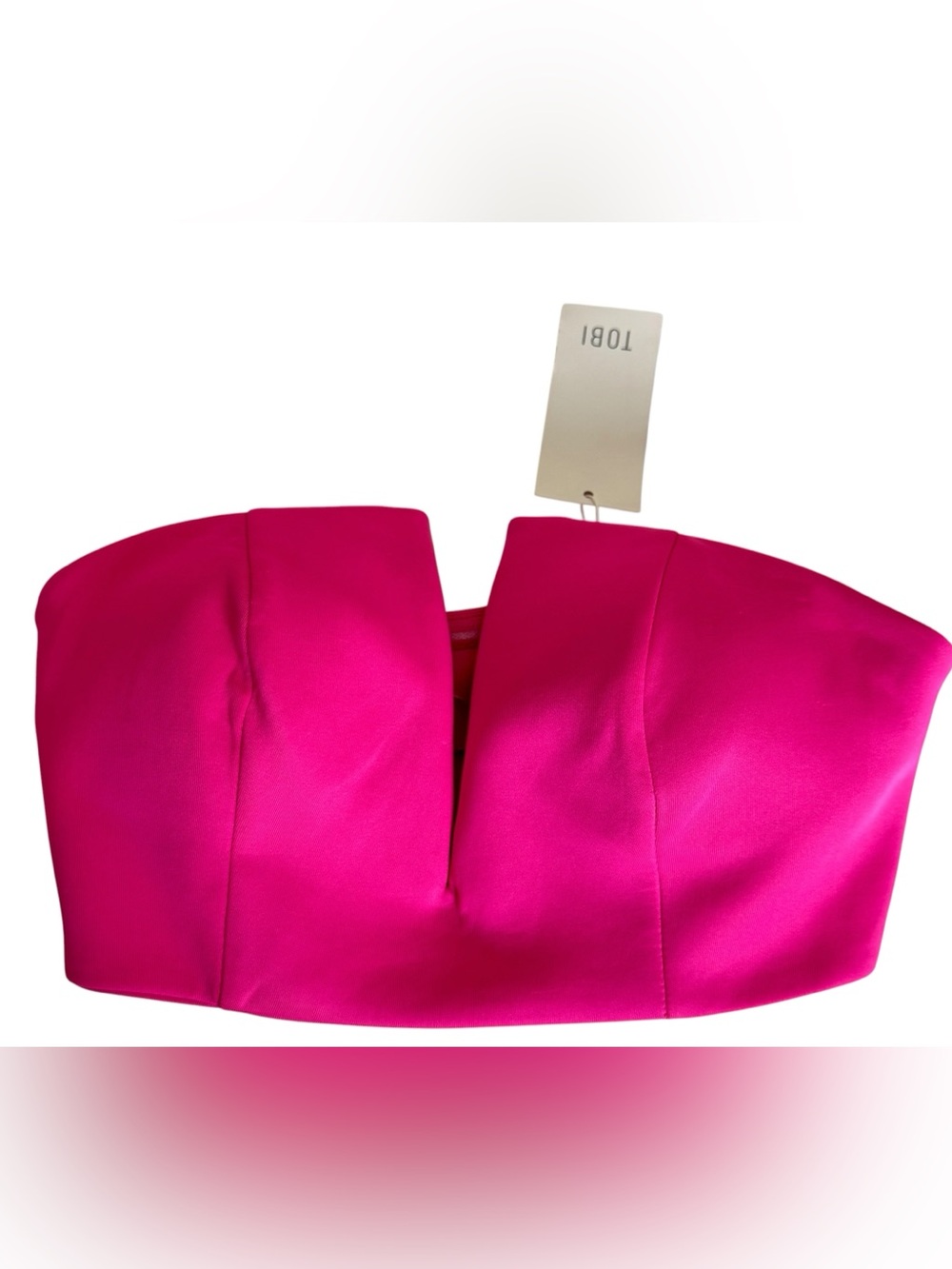 Tobi Bright Pink Slit Front Crop Top Size S NWT